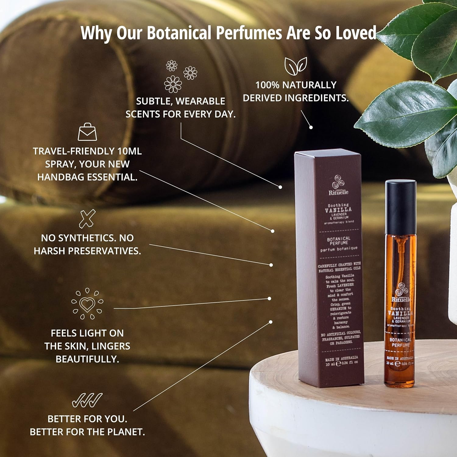 Urban Rituelle Eau De Parfum 10Ml - Botanical Perfume - Vanilla, Lavender & Geranium image number 5