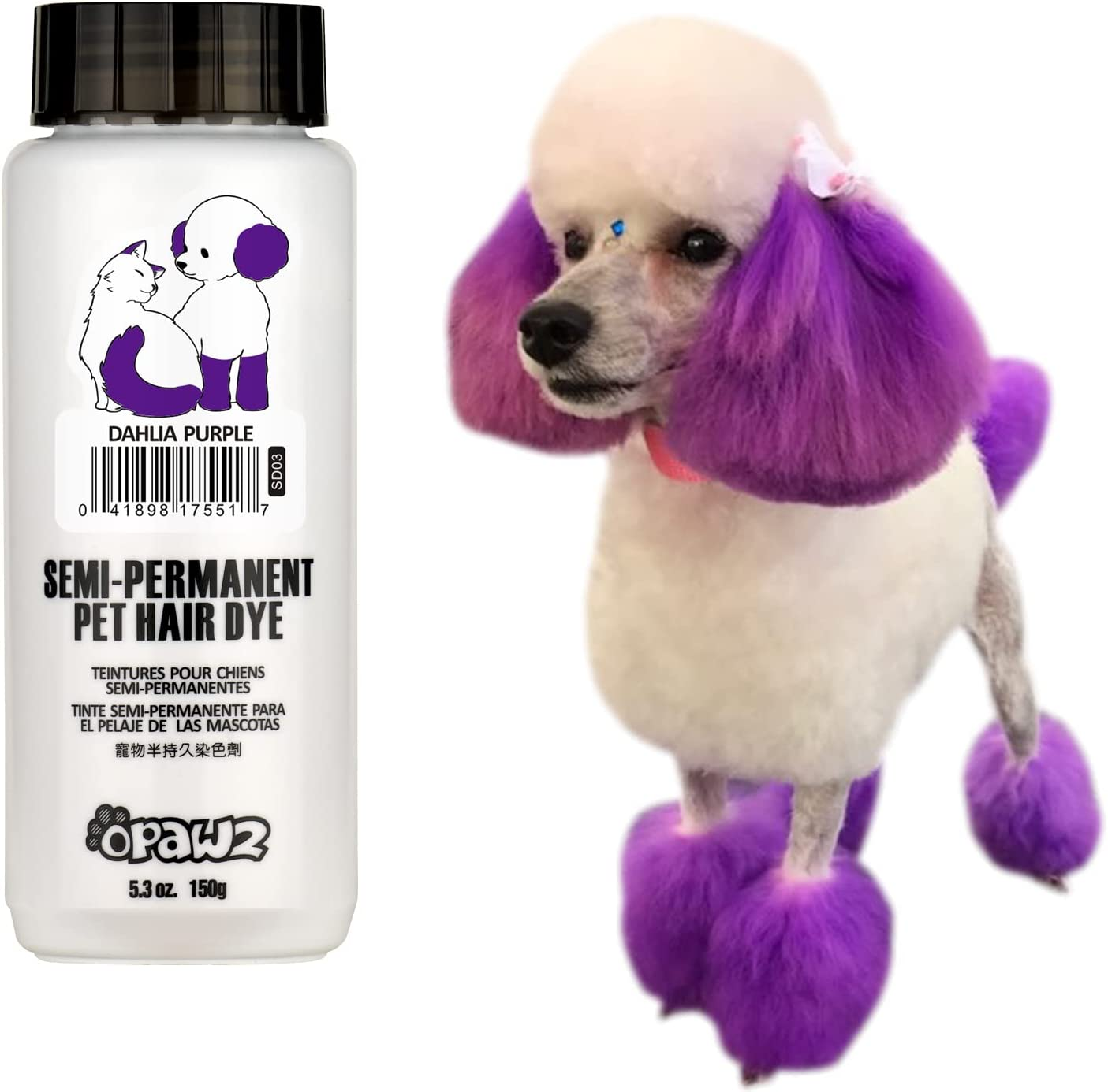 OPAWZ Semi-Permanent Dog Hair Dye, Food-Grade Pigment Dog Dye, Non-Toxic Pet Hair Dye for Dogs, Cats and All Pets Can Be Bathed (Kelly Green)