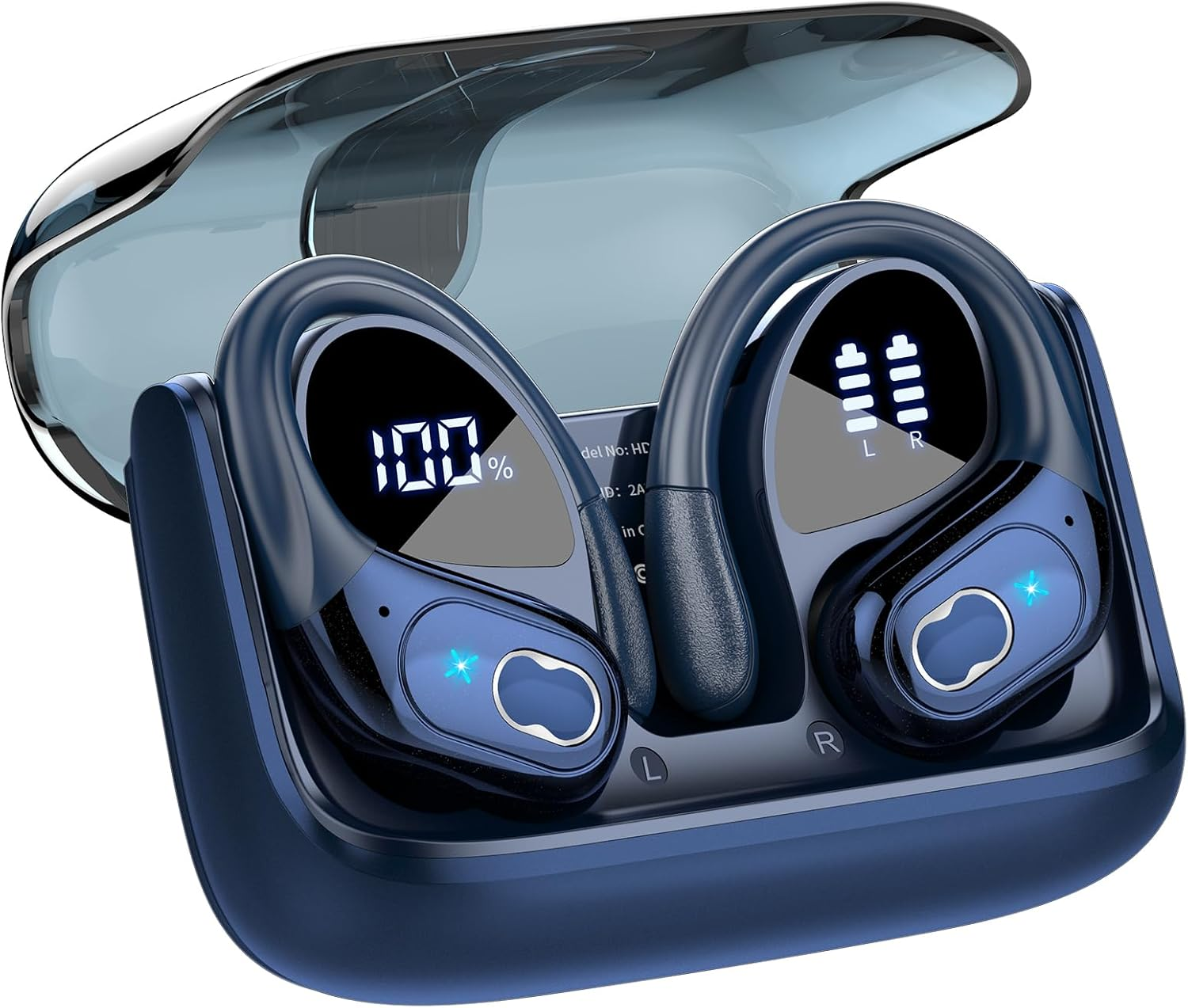 AI Translation Headphones, 164 Language Translator Wireless Bluetooth 5.4 Translator Earbuds, 75 Hours Wiress Earbuds, Blue