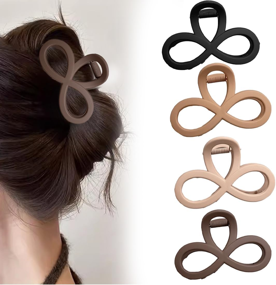 JYNVO 8.5 Cm Small 8 Shape Hair Clip (4 Colours)