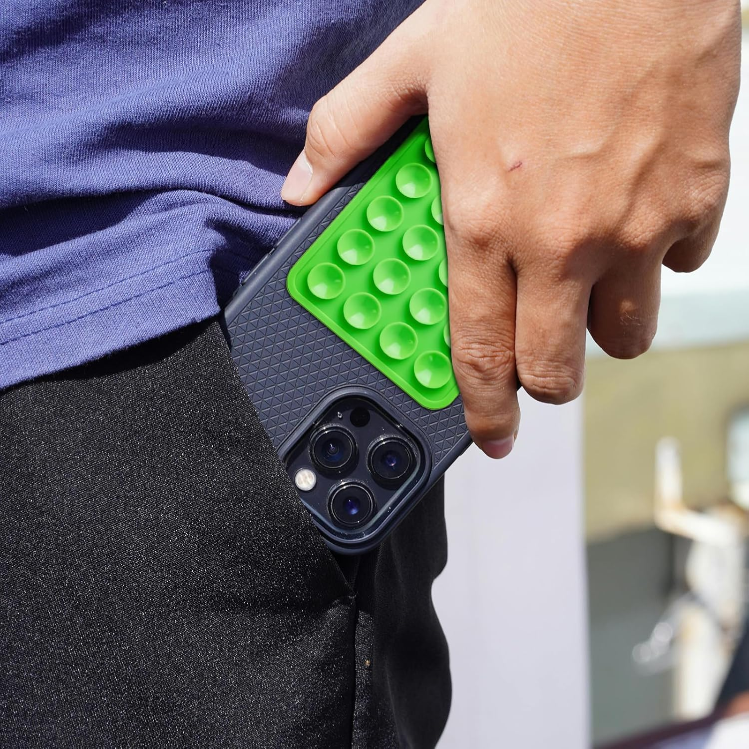 6PCS Silicone Suction Phone Case Adhesive Mount,Suction Cup Phone Mount,Hands Free Strong Grip Holder for Selfies and Videos,Non Slip Sticky Phone Grip,Mirror Shower Mobile Holder (6 Colors-1) image number 1