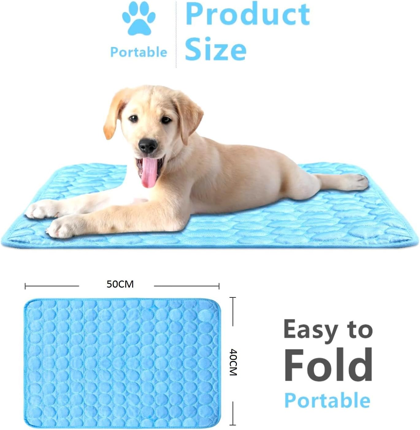 Kiuiom Self-Cooling Dog Mat, Dog Summer Cooling Pad, Pet Cooling Mat, Dog Blanket, Cold Gel Pad Mat for Dog Kennels, Beds, Washable Dog Bed for Home, on the Go Car image number 3