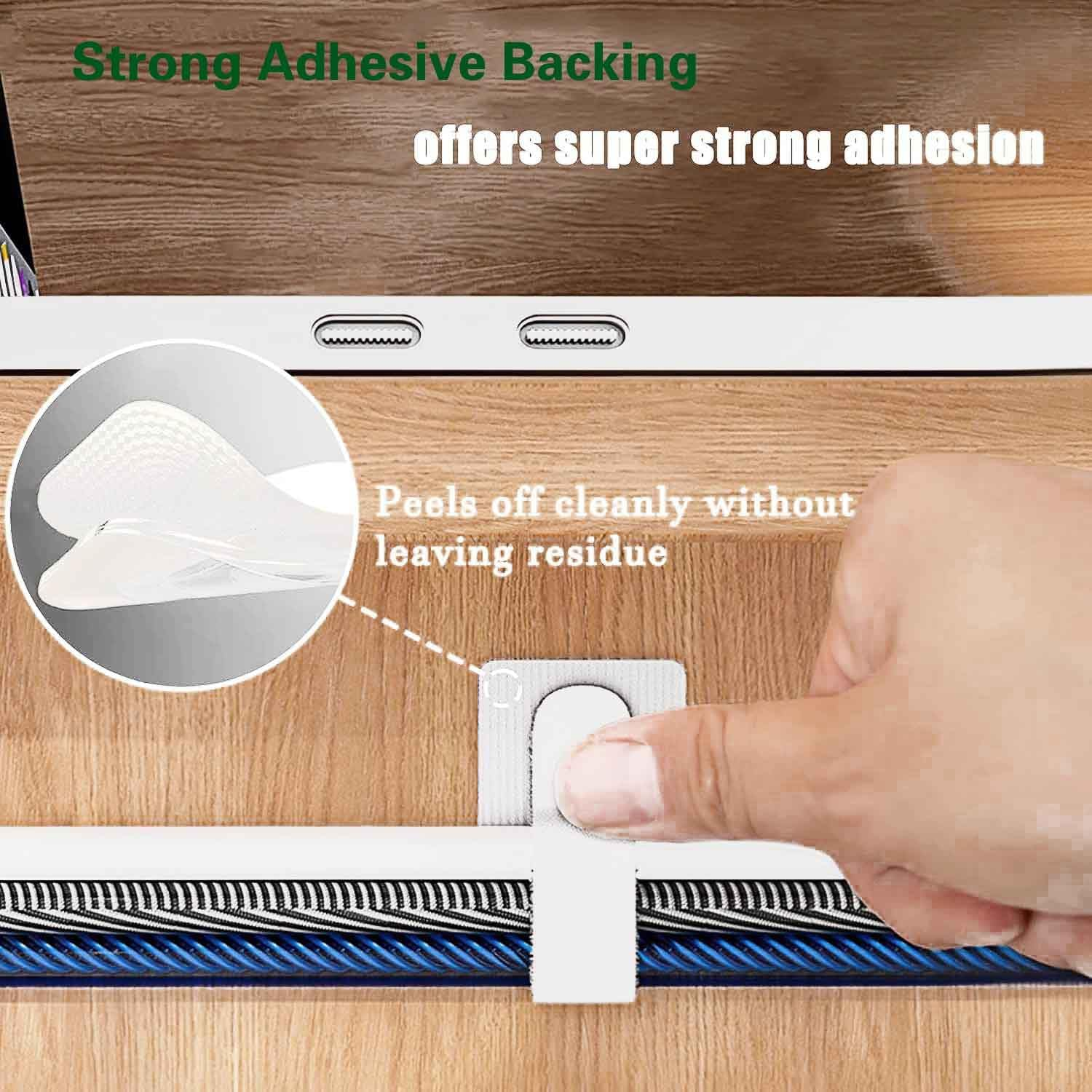 50PCS Self-Adhesive Cable Ties for Fastening and Organizing Data Cables - Cable Management Ties for Headphones, Mobile Phones, and Electronic Devices - under Table Organizer image number 4