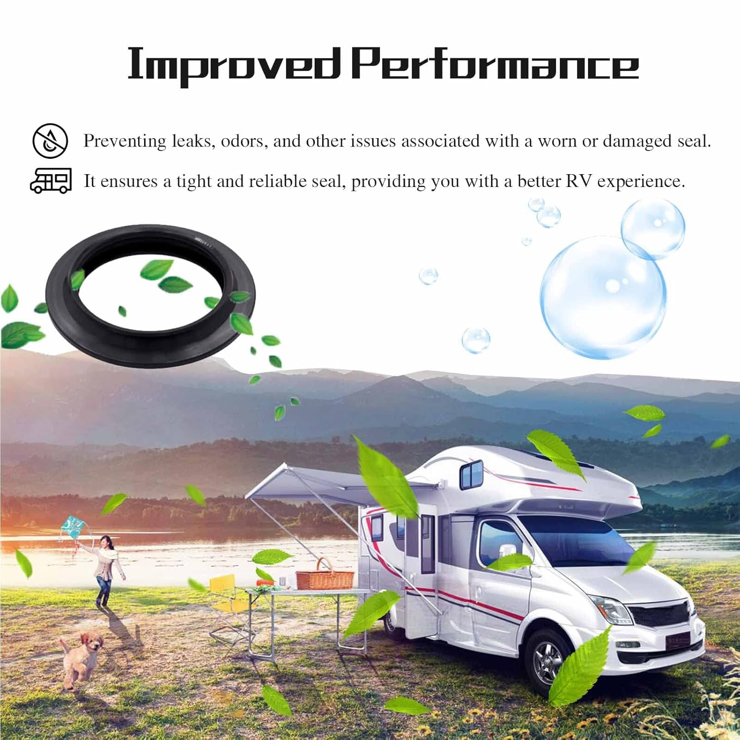 FUSCH Toilet Lip Seal Replacement Fits for Thetford Toilet Cassette Tank C2 C3 C4 Caravan Motorhome after 14.06.2000, Replace#:23721 33361 image number 3