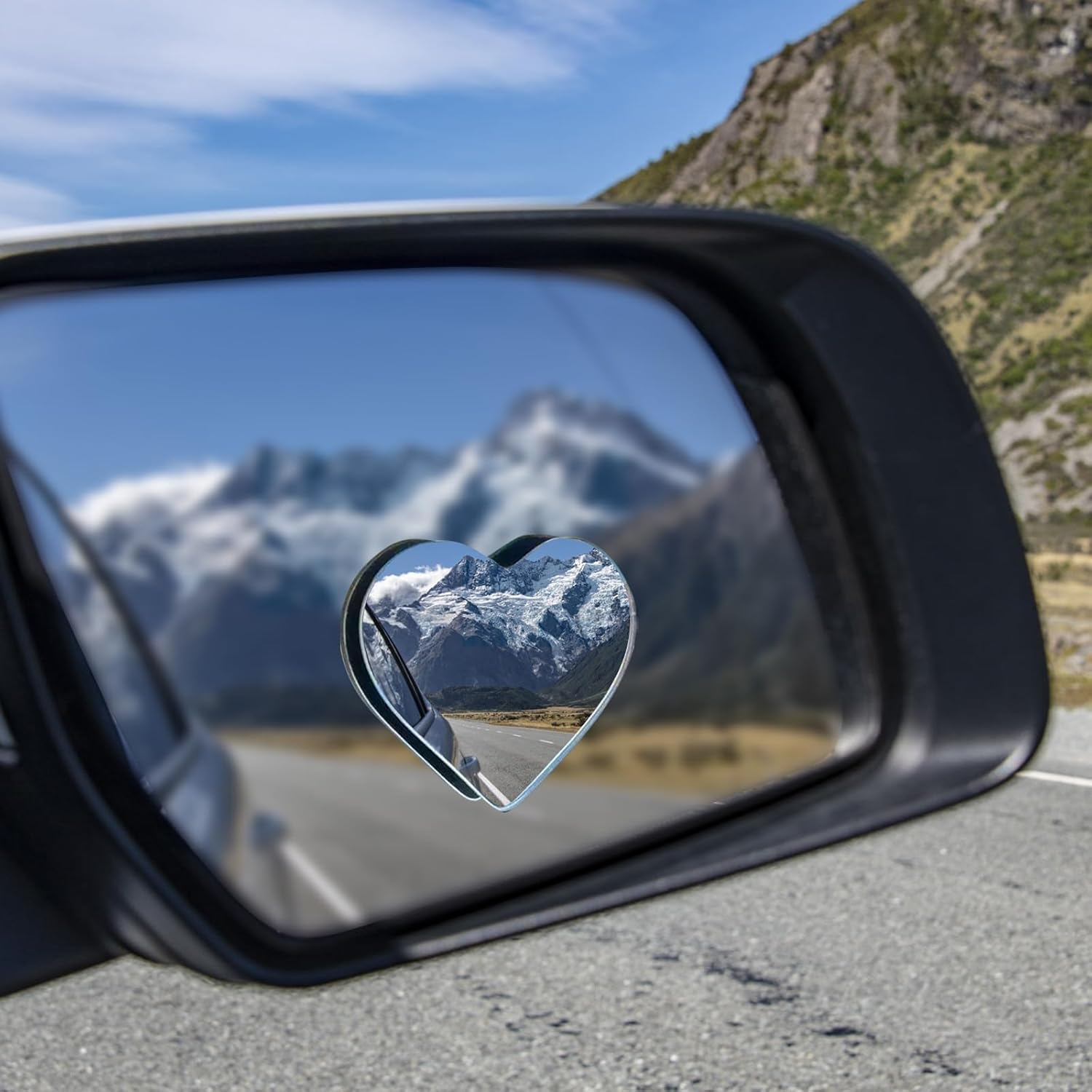 2 Sets Heart Shaped Blind Spot Mirror - Cute Car Accessories, HD Convex Rearview Mirror Set, Universal Stick-On Side Mirror for Cars, Suvs, Trucks, Frameless Design with Wide Angle for Enhanced Safety image number 5