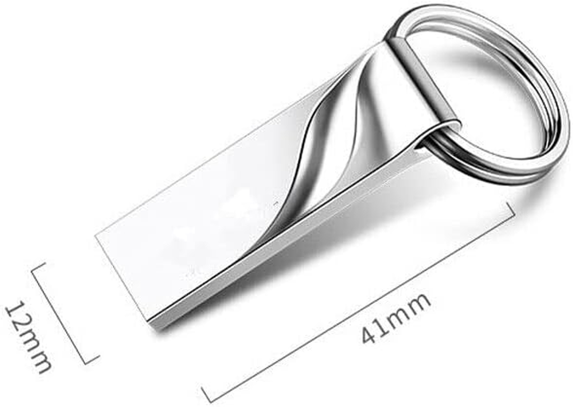 AIMALL 32GB USB 2.0 Flash Drive Memory Stick, High-Speed U Disk Pen Drive for PC, Compact Keychain Data Storage, Silver, 1.61X0.47 In