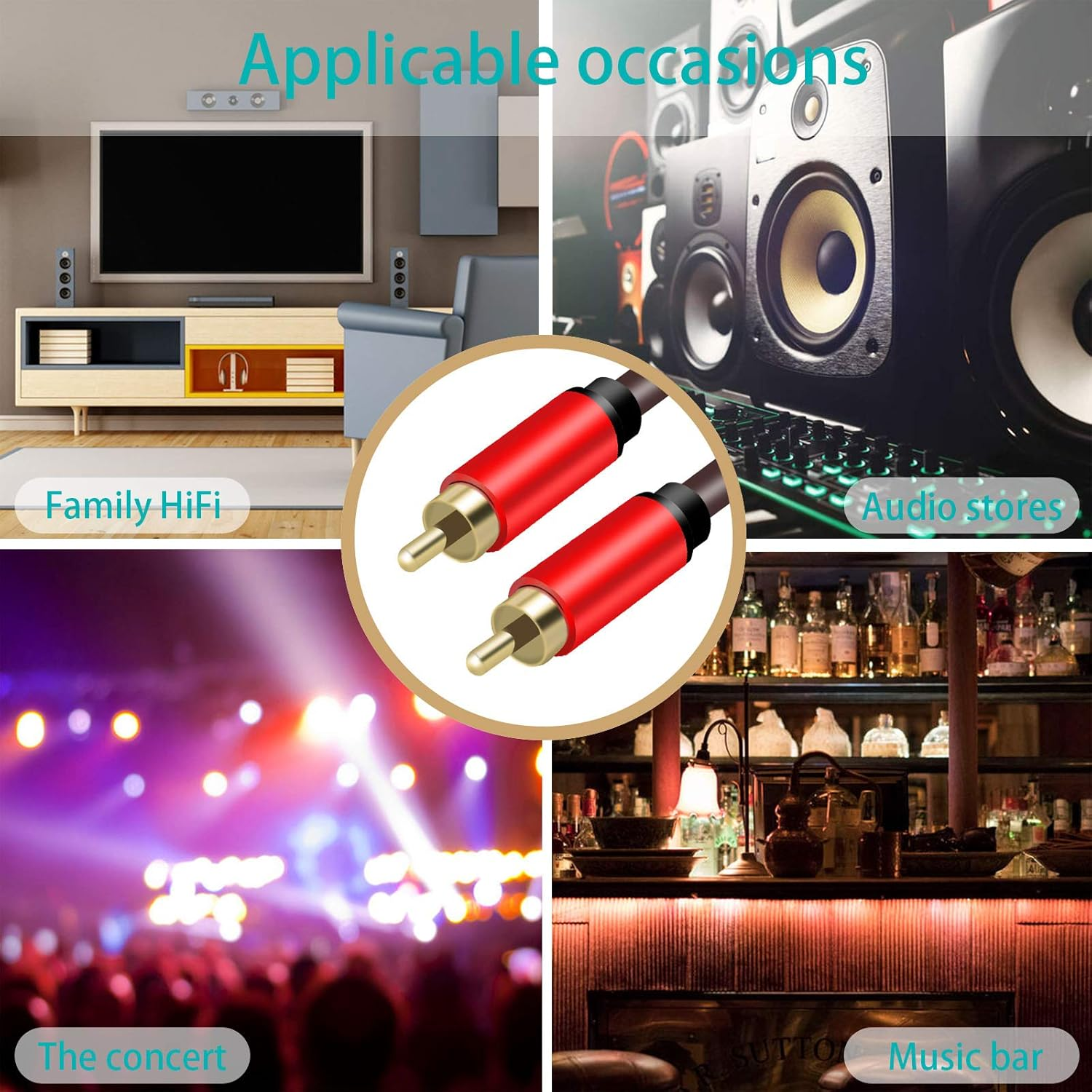 Digital Coaxial Audio Cable,1Rca Male to 1RCA Male Subwoofer Cable RCA Video Cable for Subwoofer, Home Theater, HDTV, Hi-Fi Systems (1 Meters)