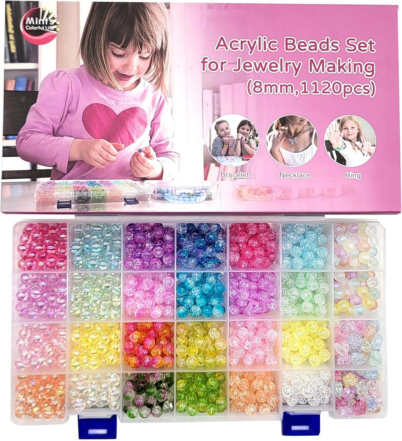 8Mm Cat'S Eye round Beads - Jewelry Making Kit Set of 600Pcs in 15 Vibrant Colors, DIY Bead Craft for Bracelets Necklaces Earring