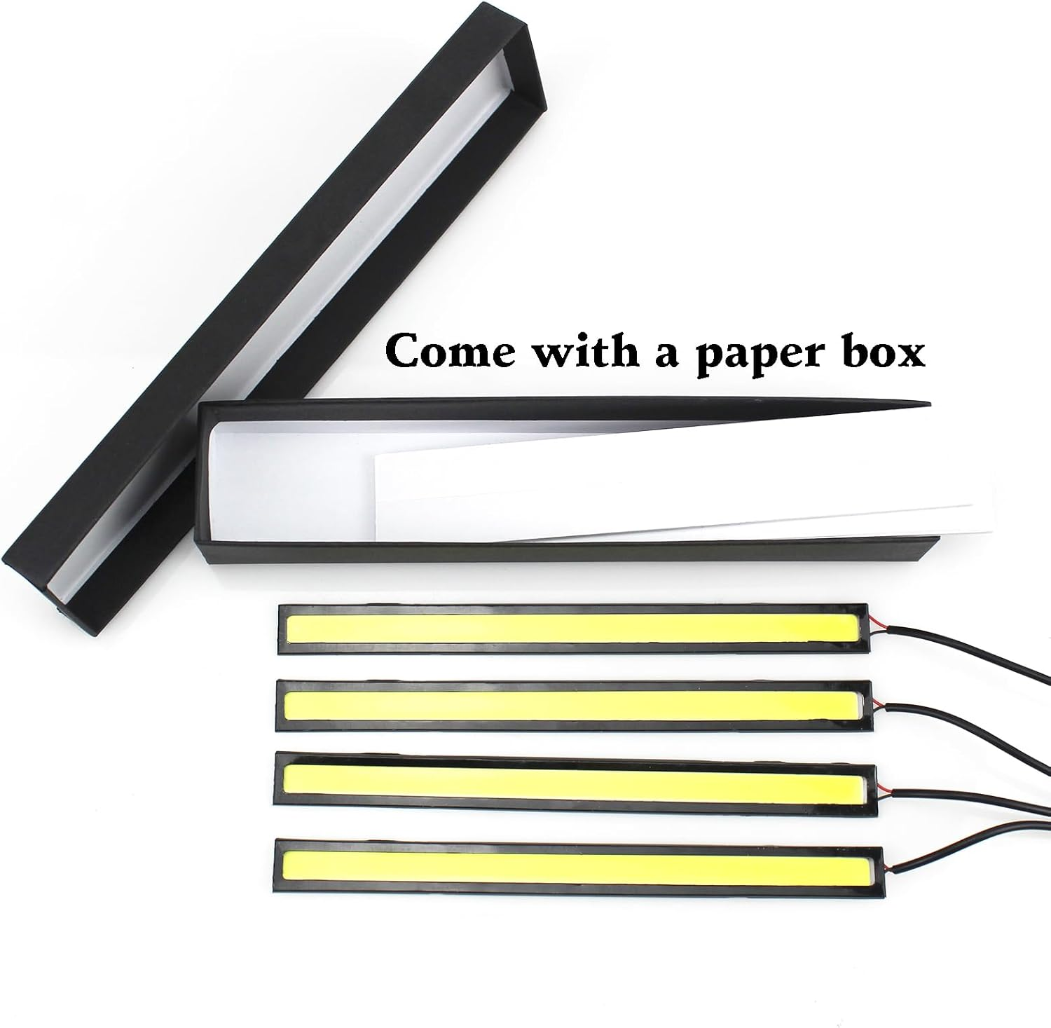 4PCS Daytime Running Light DRL Car LED Light Strip Waterproof COB Lights Truck Boat Bike Universal 17CM 12V Driving Lighting(White) image number 6