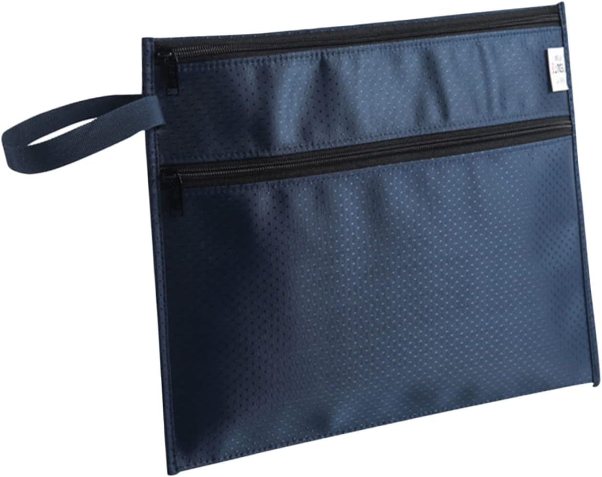 SECFOU Oxford Cloth Zipper File Bag Document Organizer for Office Supplies Training Materials and Meeting Documents Capacity Zipper Pouch image number 4