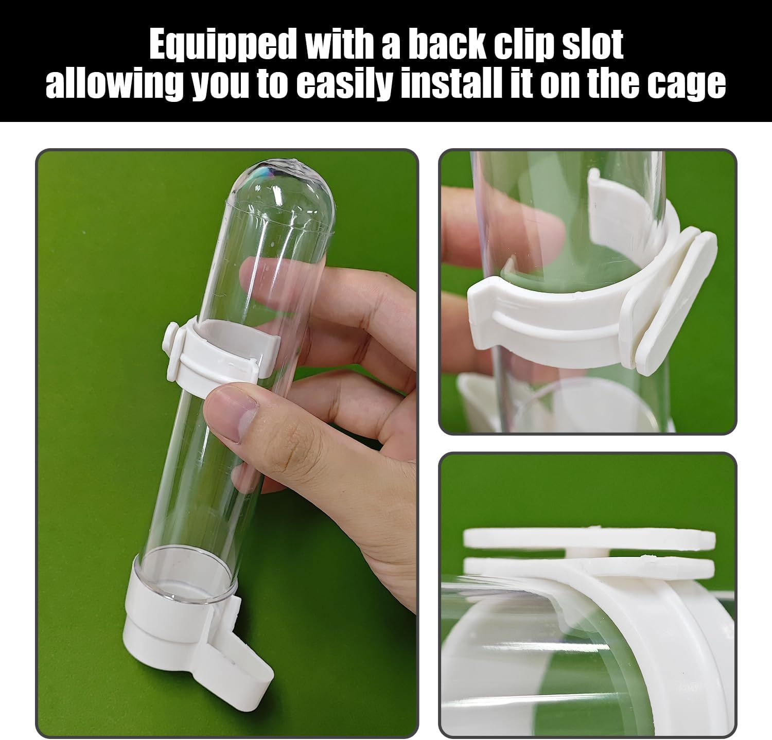 JDNFKG Pack of 3 Parrot Drinking Fountains and 1 X Cleaning Brush, Leak-Proof Hanging, Bird Cage Drinking Device, Accessories for Bird Care image number 4