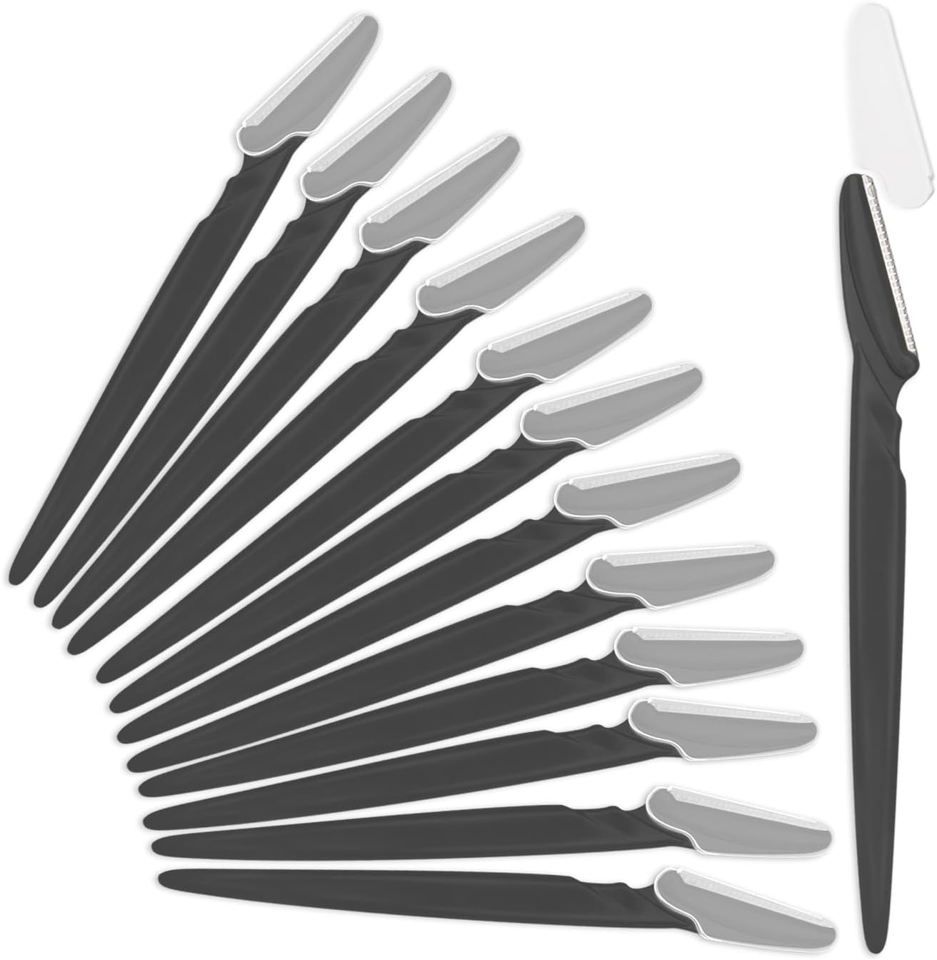 Mohern Eyebrow Razor for Women, 12 Pcs Dermaplane Razor for Women Face, Multipurpose Black Face Razors for Women and Men By image number 5