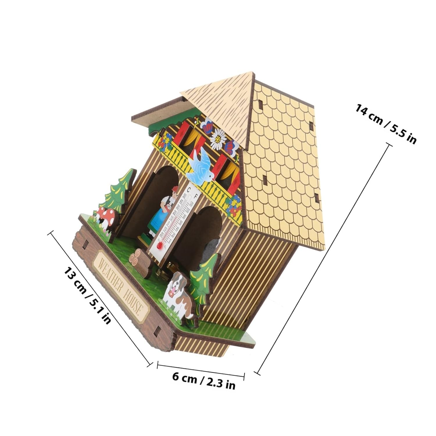 Multifunctional Indoor Thermometer Hygrometer Wall Hanging Weather Station for Home with Temperature Humidity Monitor Design Suitable for Decoration Random Color image number 6