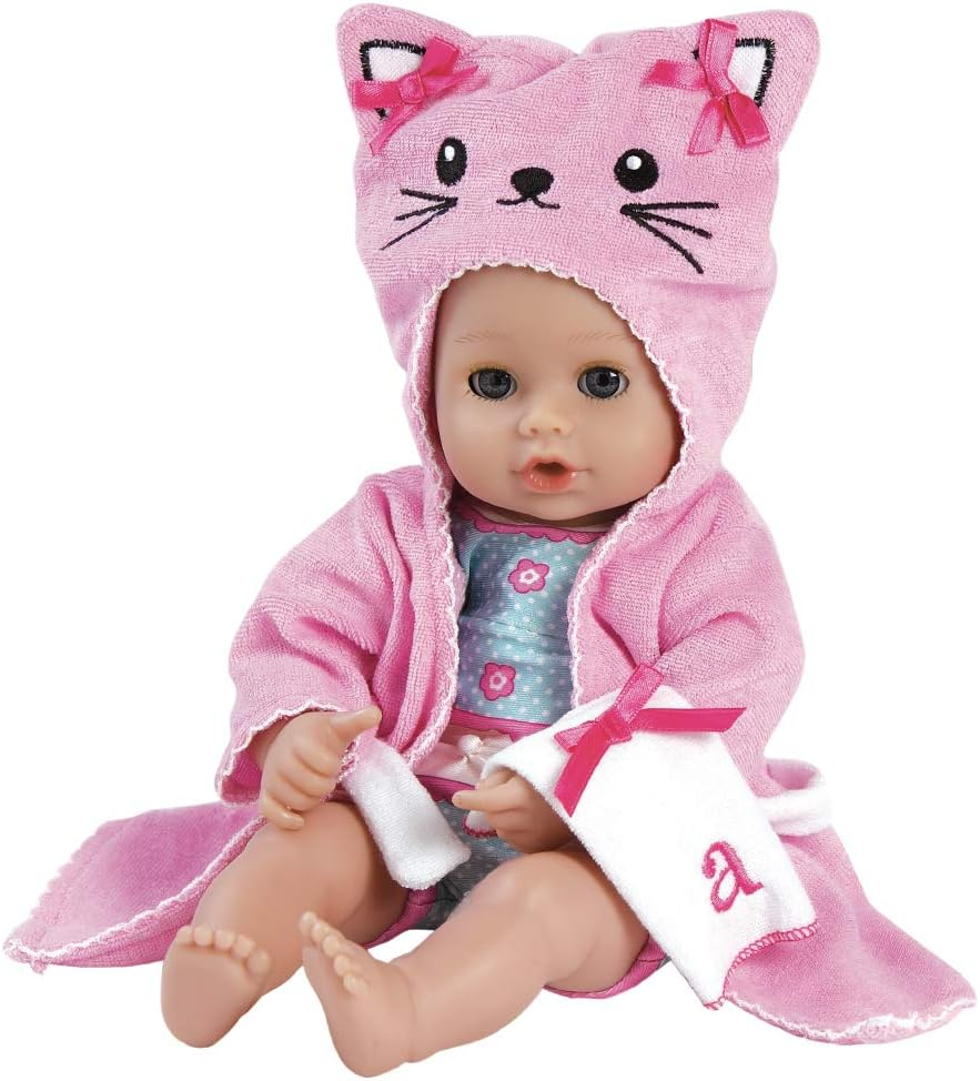 Adora Bath Time Babies Collection, 13" Baby Doll and Clothes Set, Made with Fresh Powder Scent and Exclusive Quickdri Vinyl Body, Birthday Ages 1+ - Kitty image number 2