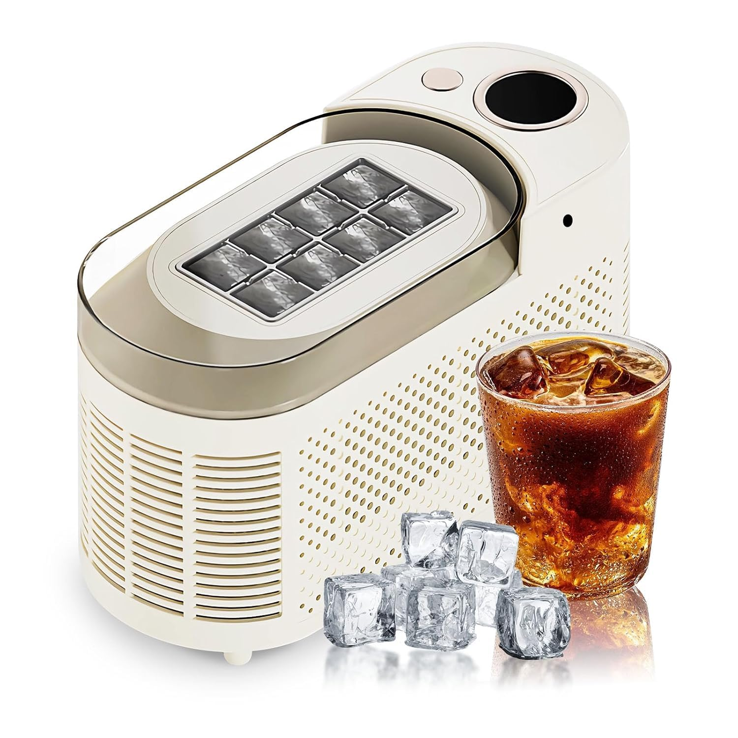 Portable Countertop Ice Maker Machine with Ice Tongs, 8 Cubes in 10 Mins, Compact Mini Ice Maker for Home/Camping/Office Bar/Party image number 6