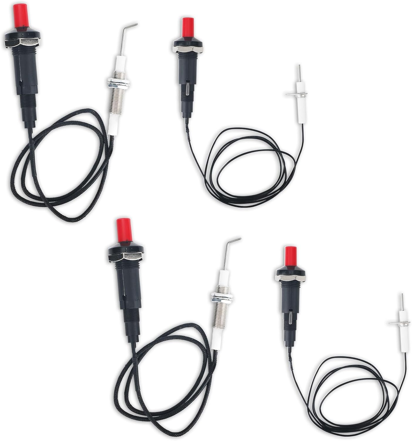 4Pcs Propane Push Button Piezo Igniter Kit, with Ceramic Electrode & Long Wire, Piezo Spark Igniter for Oven Fireplace Gas Grill Heater Stove image number 4