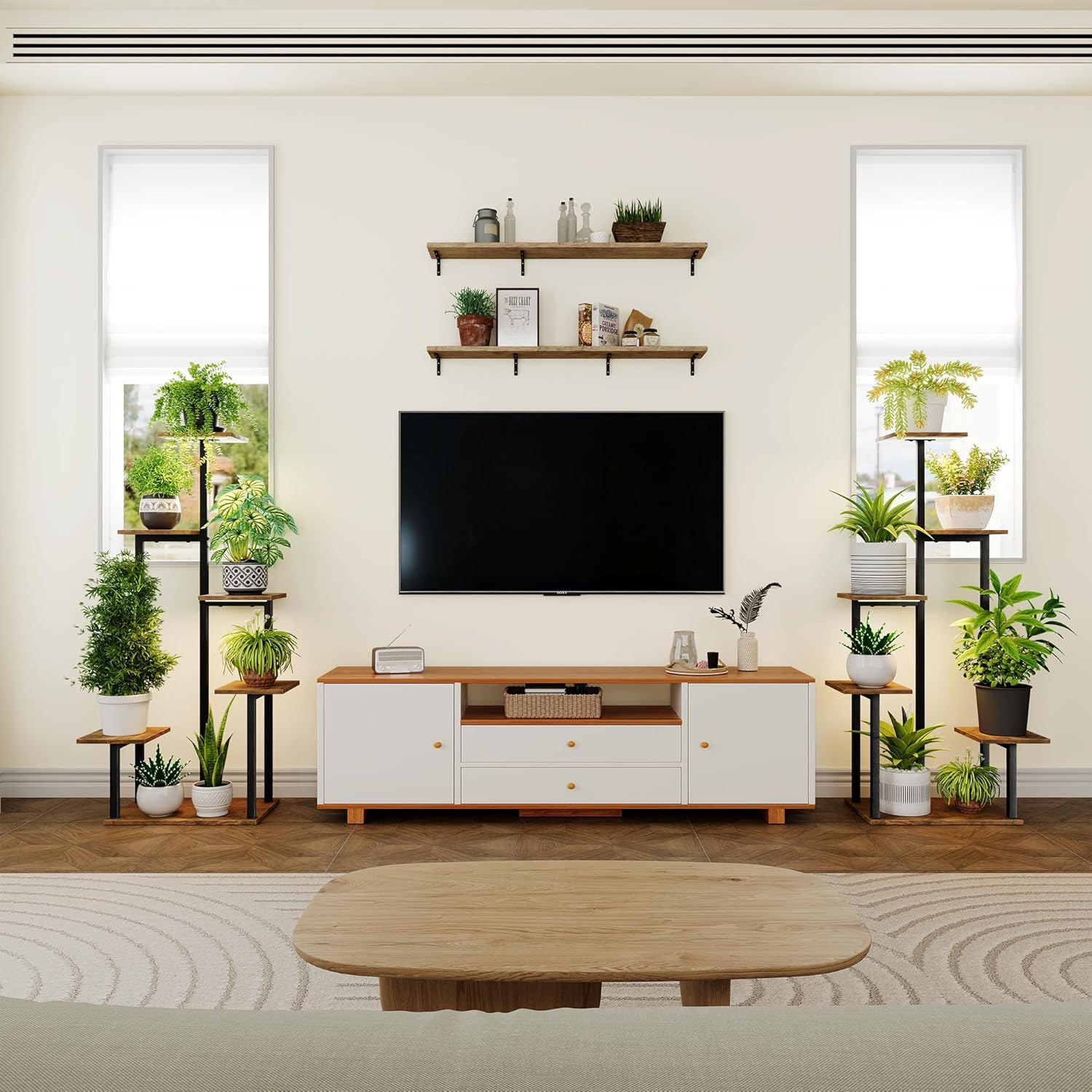 Memocastle Plant Stand Indoor with Grow Lights - 6 Tiered Tall Metal Shelf for Indoor Plants Multiple, Lighted Corner Rack Flower Display Holder image number 1