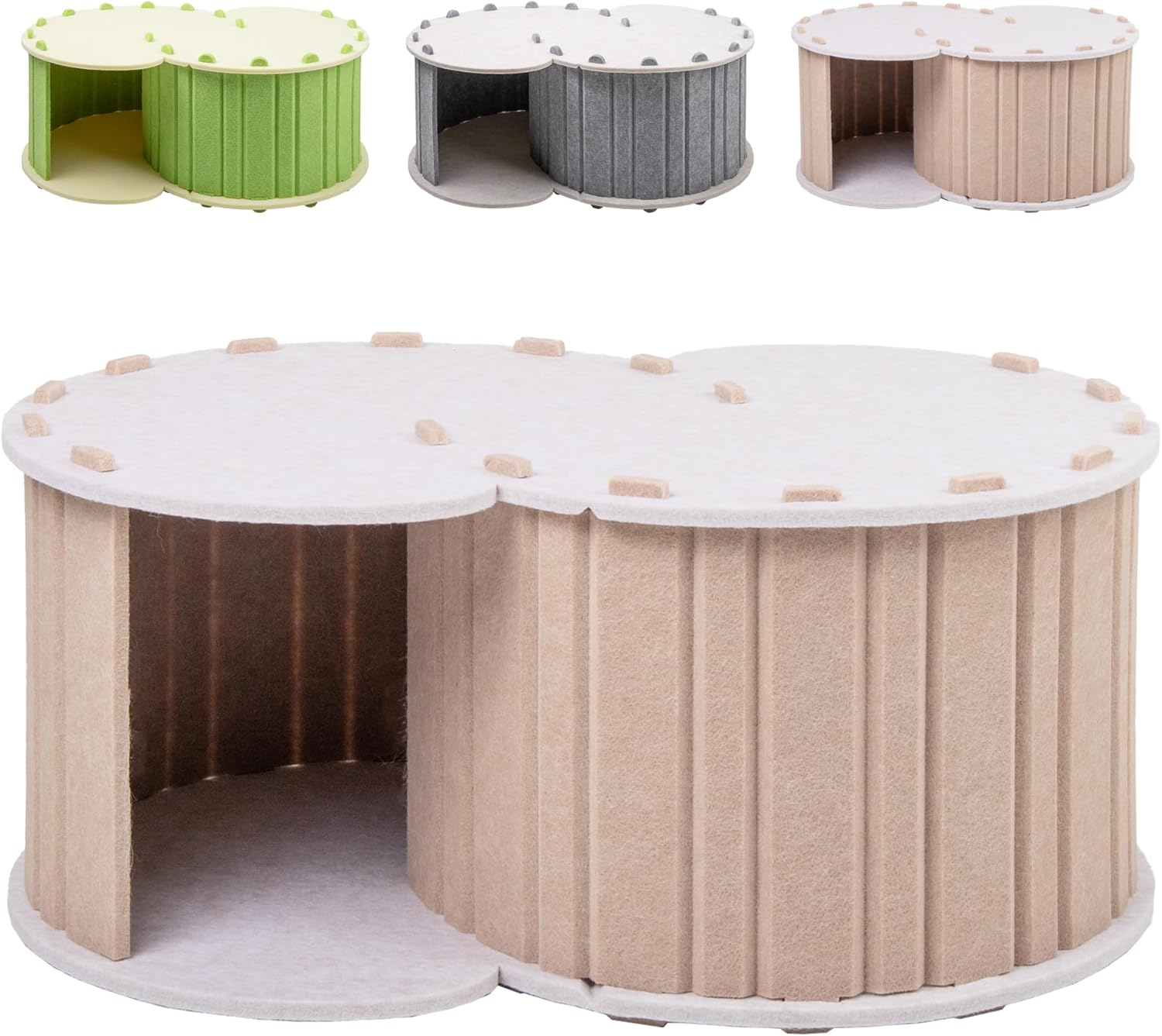 MSBC Cat Claw Sharpener, Felt House for Dogs, All Seasons, Flocked Labyrinth, CC Tunnel, Assembleable, Cute, Lightweight, Durable, Convenient Storage, Size 23.2 X 15.7 X 9.8 Inches (59 X 40 X 25 Cm image number 5