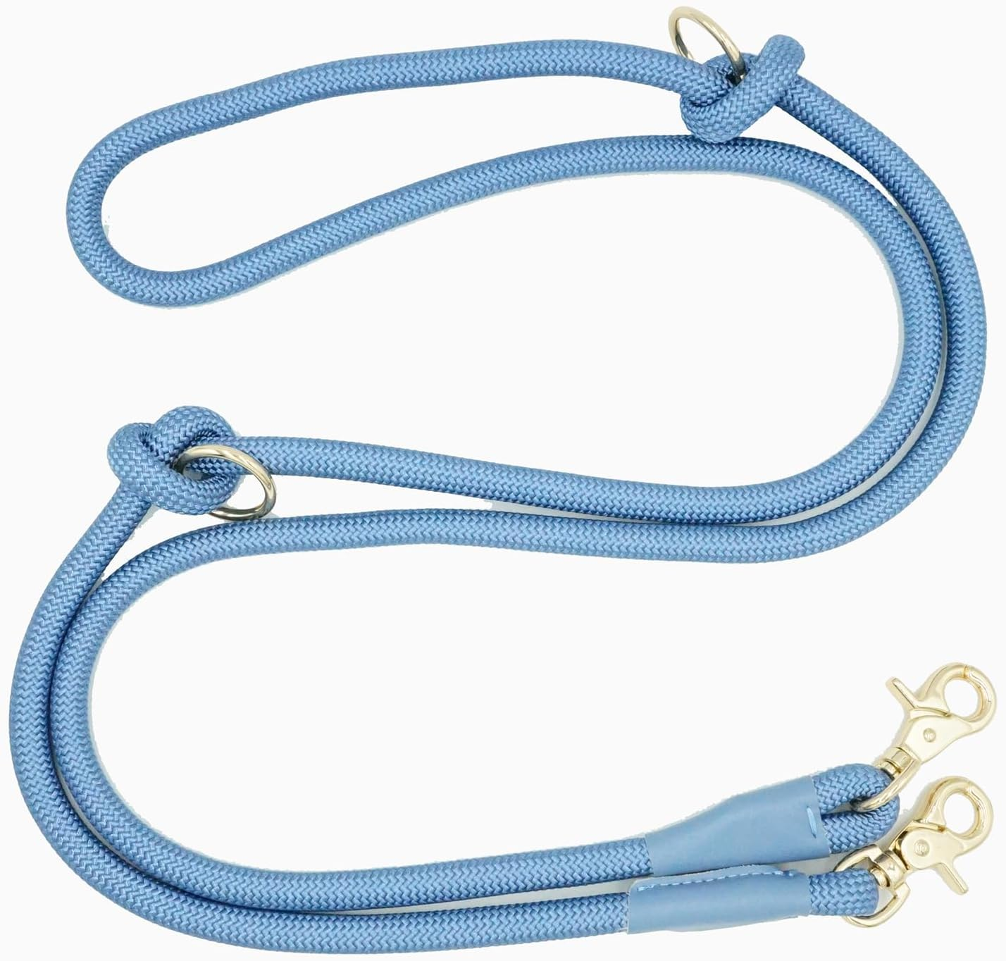 Multifunctional 7FT Hands Free Crossbody Nylon Rope Dog Leash, 2 Snap Hooks Dog Leash Hands Free for All Breeds