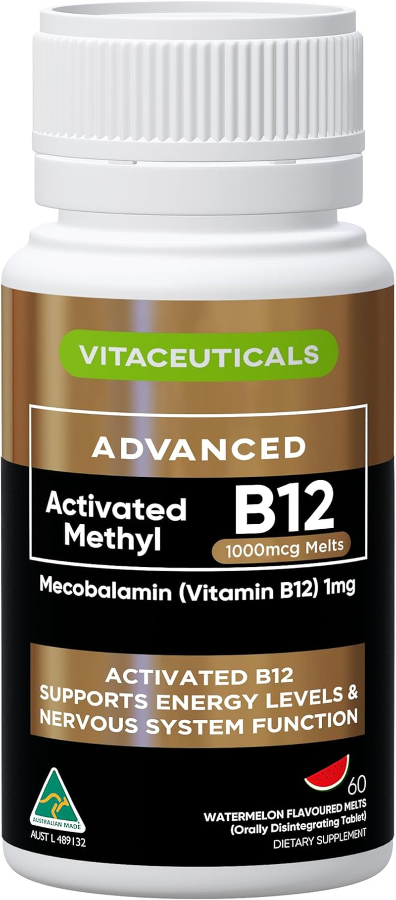 Vitamin B12 by Vitaceuticals | Energy Support, Fatigue Relief & Immune Health | 60 Fast-Dissolving Melts | Australian Made image number 3