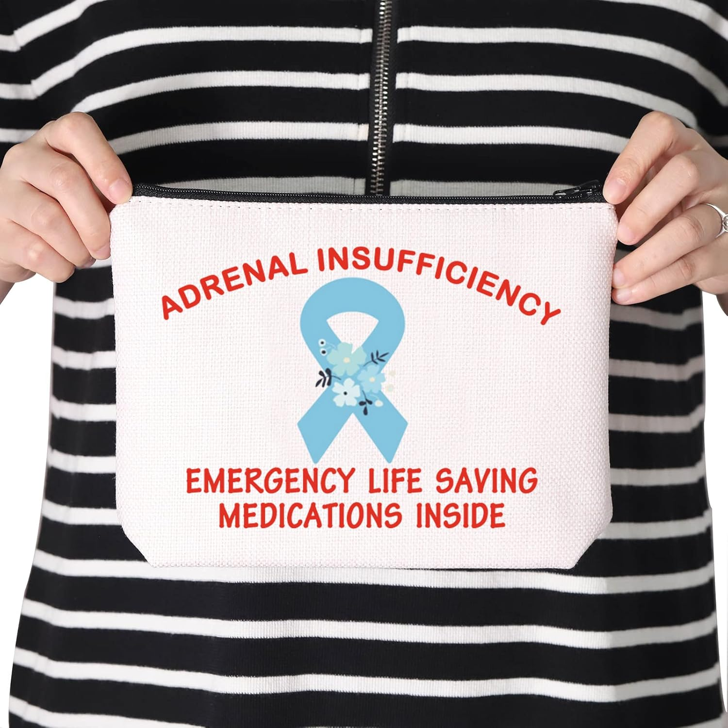 FOTAP Adrenal Support Medical Alert Bag Adrenal Insufficiency Emergency Life Saving Medications inside First Aid Bag, White, Adrenal Insufficiency-Uk image number 3