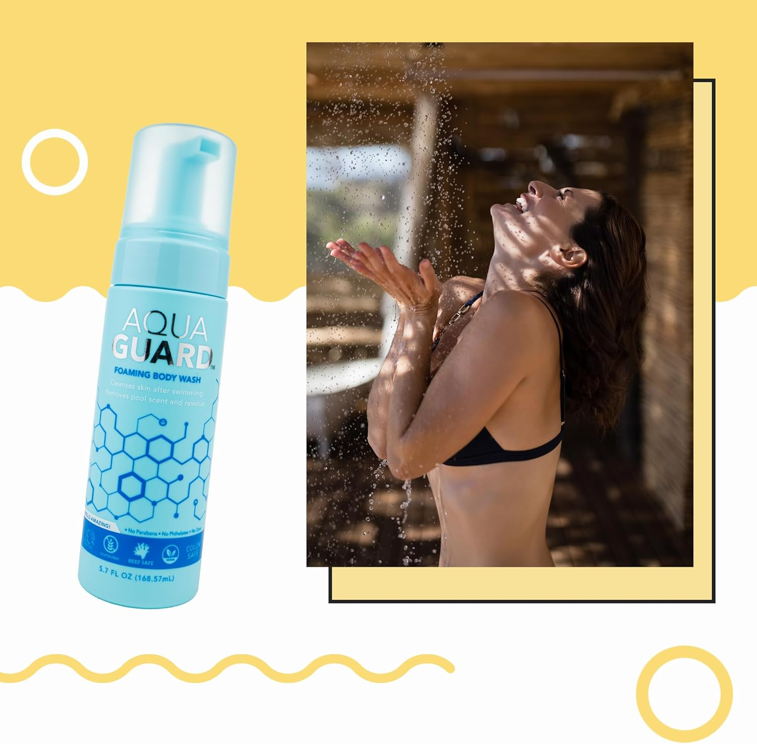AQUA GUARD After-Swim Foaming Body Wash | Leaves Skin Soft and Smooth + Neutralizes Chlorine Scent and Residue - Single image number 5