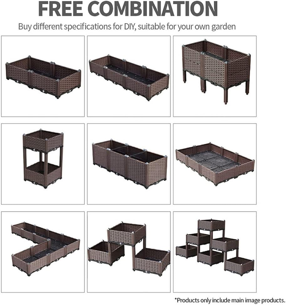 SOGA 120Cm Raised Planter Box Vegetable Herb Flower Outdoor Plastic Plants Garden Bed with Legs image number 6