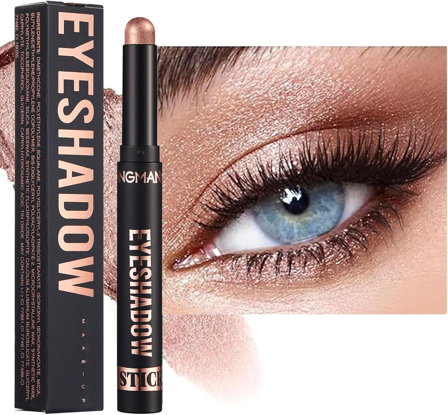 Eyeshadow Stick, Matte Eyeshadow Stick Set, Highly Pigmented Glitter Shimmer Eye Shadow Pencil, Soft Creamy Glitter Eye Makeup Pen Nude image number 1