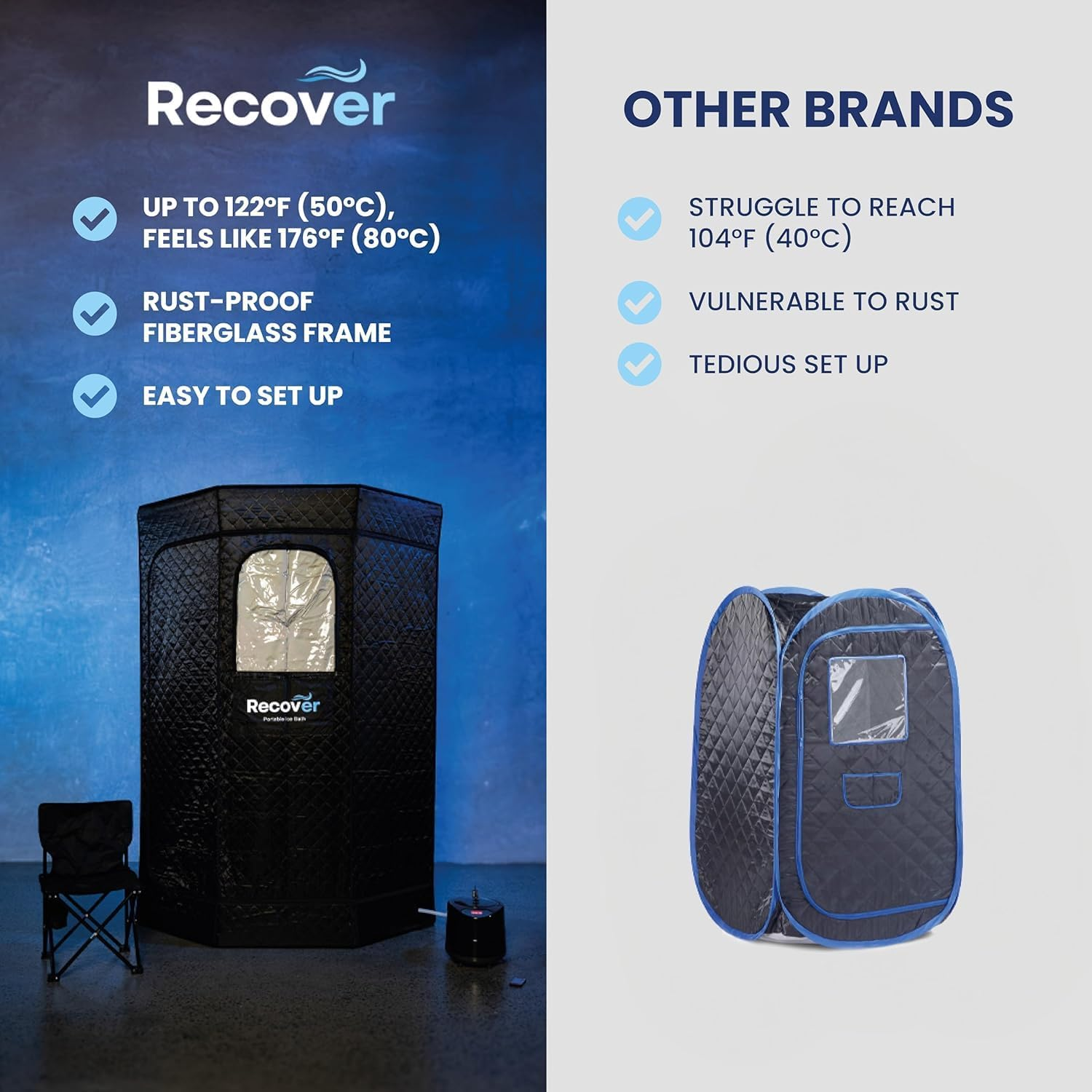 Steam Sauna Tent with Ice Bath Tub, Portable Sauna Box for Personal Home Spa for Relaxation Detox Athletes Therapy image number 1