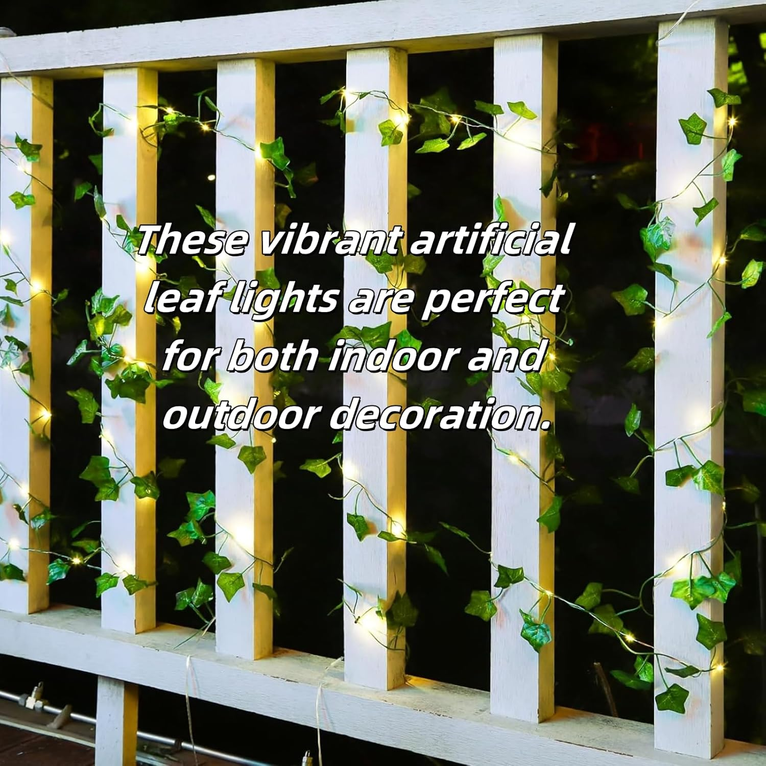 Luojinluoda 5M 50LED Leaf String Lights,Vine Lights, Battery Powered Green Leaf Garland Maple Fairy Lights for Indoor Outdoor Decor, Gardens, Weddings, Home Enhancement image number 4