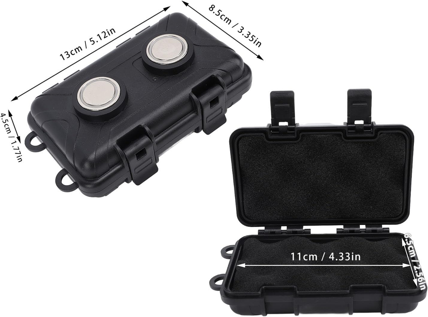 Magnetic Storage Box, Magnetic Key Holder under Car, Hide a Key, Waterproof Magnetic Storage Box with Inner Dividers, for Home, Outdoor, Work, Car Use image number 4