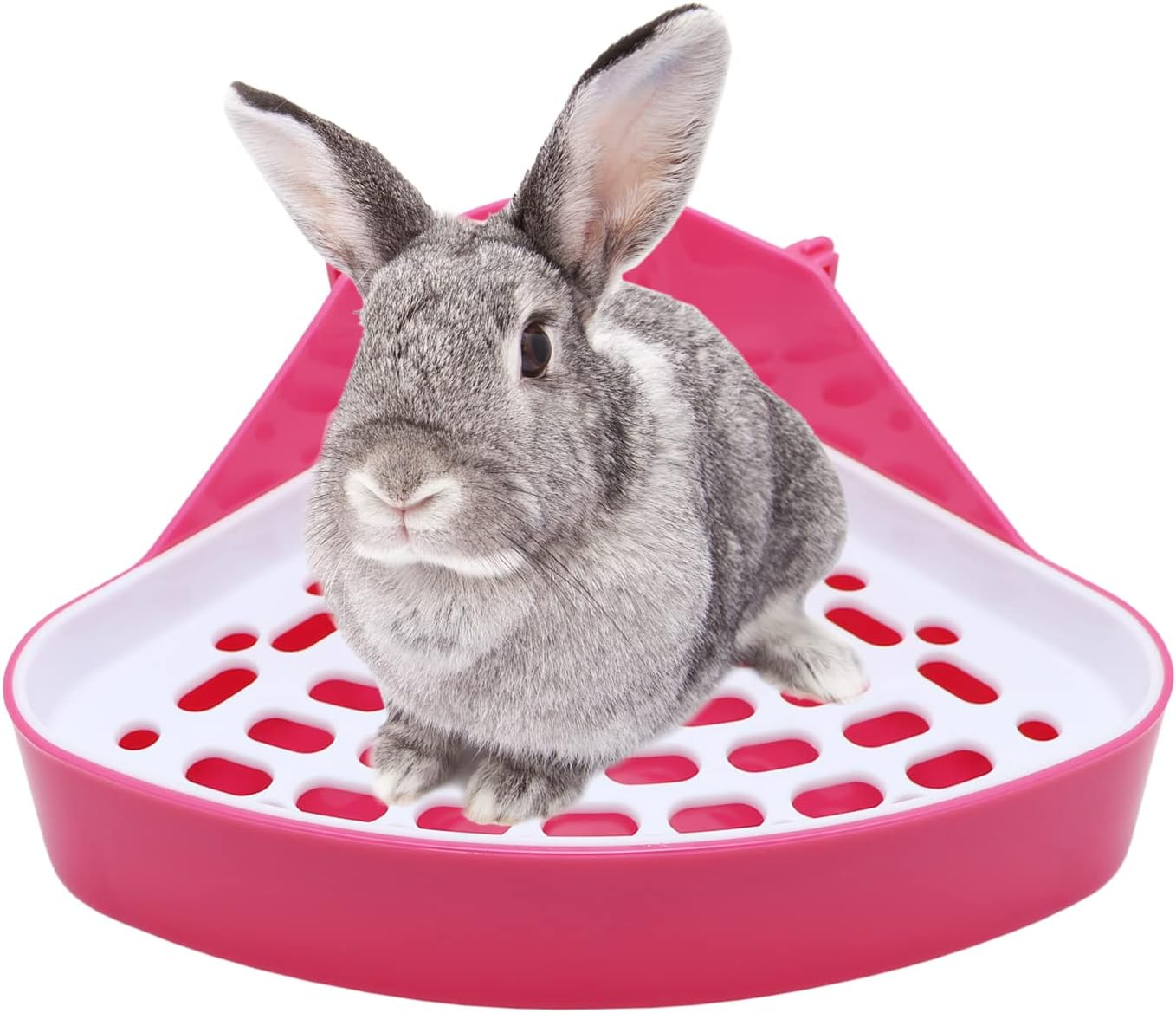 Litewoo Rabbit Litter Box Toilet Bunny Corner Litter Pan Pet Toilet Potty for Guinea Pigs Hamster Chinchilla Ferret Rabbit Small Animal (Pink)
