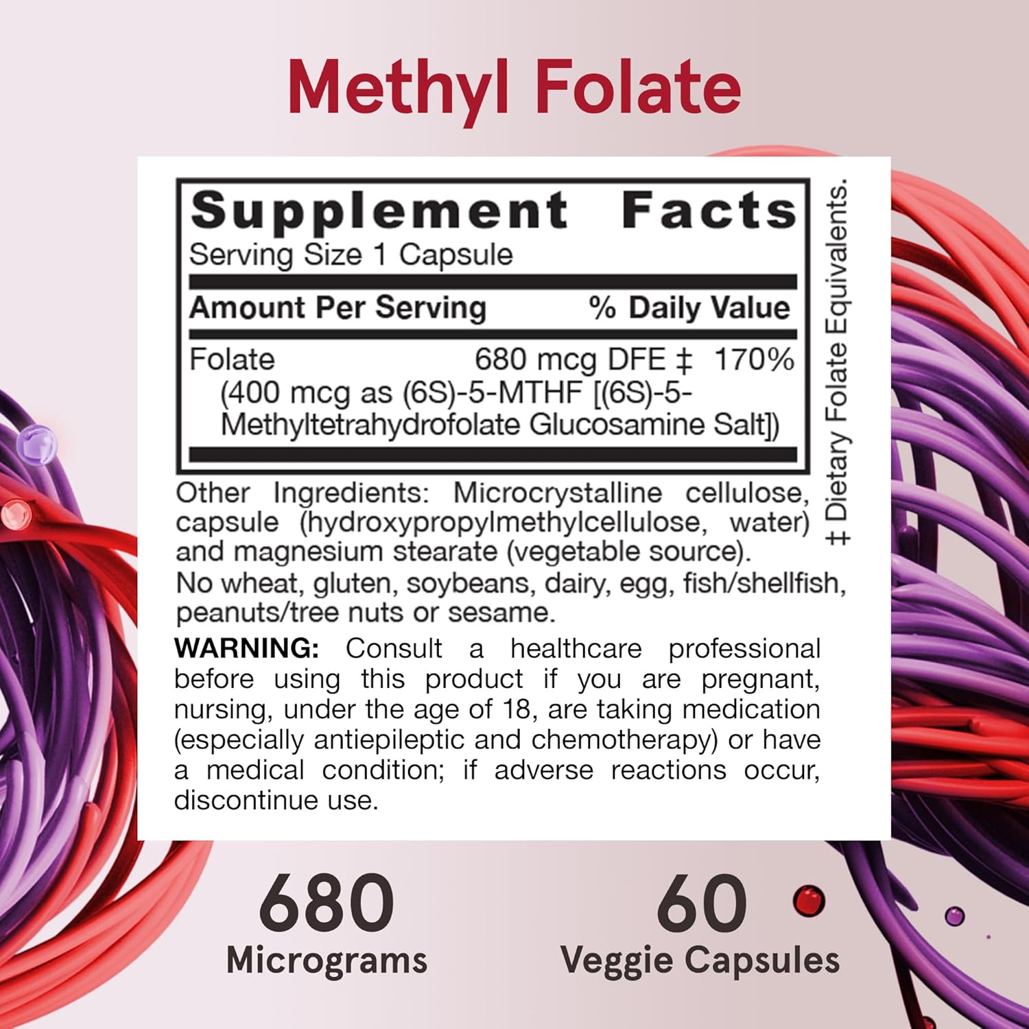 Jarrow Formulas Methyl Folate 5-MTHF, Supports Brain, Memory, Cardiovascular Health, 400 Mcg, 60 Caps image number 6