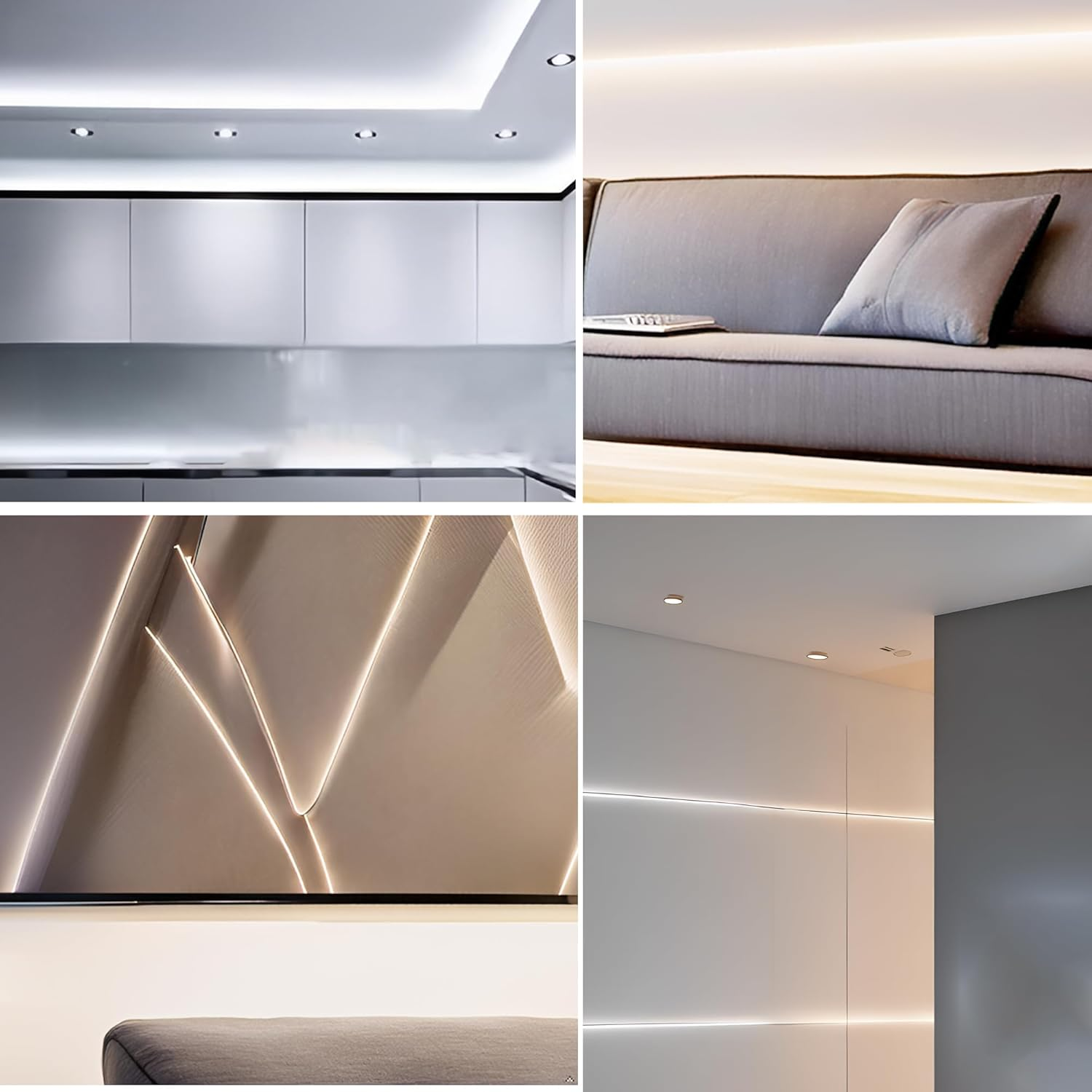 Clearhill 24V COB LED Strip Lights(No Power Supply),32.8Ft/10M,Cool White 6500K,320Leds/M,With 5521DC Female and Red+Black Wire Connectors,8Mm Width,Cri90,Electroplated Double-Sided Panel,10W/M,Ip20 image number 5