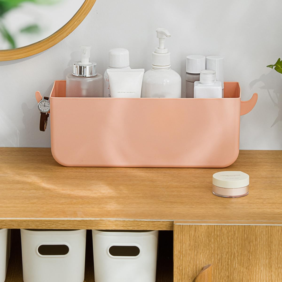 AIMALL Multifunctional Bedside Storage Organizer with Hooks, Large Capacity, Easy Install Hanging Basket for Dorms and Home, 12.2 X 4.72 Inch image number 4