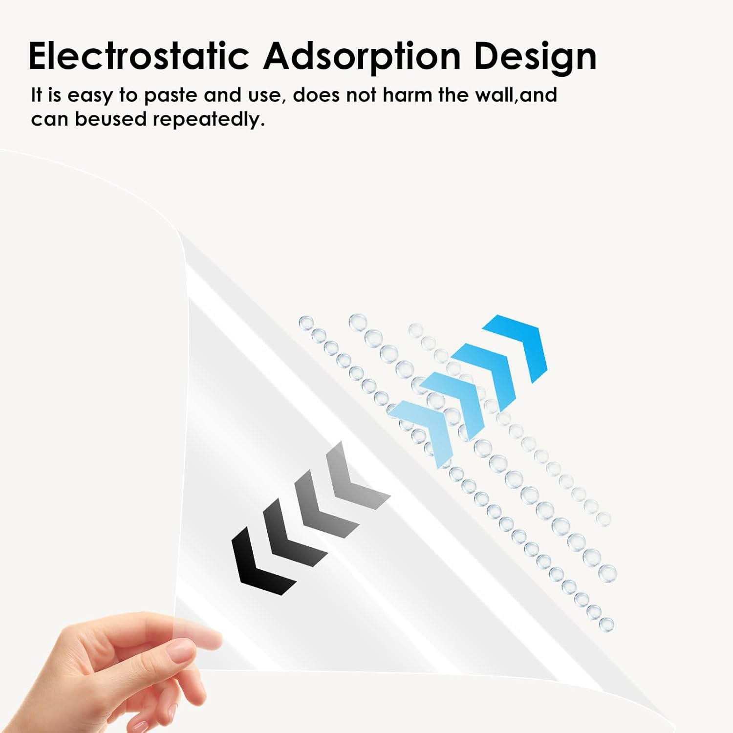 Electrostatic Wall Protective Film, Clear Wall Protector Film, Self-Adhesive Contact Paper, Removable Transparent Static Cling Films for Kitchen Backsplash, Walls (15.75" X 196") image number 6