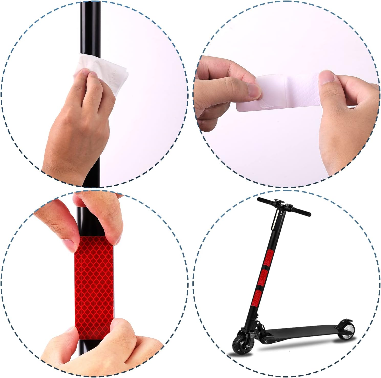 SAVITA 24Pcs 1.18X 3.25Inch Safety Reflective Stickers, Reflective Warning Stickers Waterproof Visibility Reflective Stickers Reflective Tape Stickers for Car Motorcycle Bike (Mixed Colors) image number 3