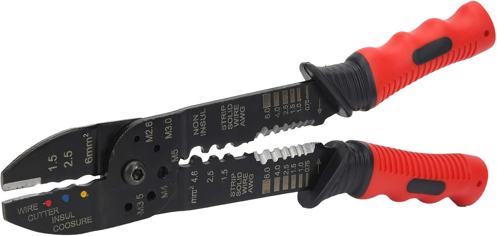 Crimper, Carbon Steel Blades with Crimping Tool, Crimp Insulated Terminals/Non-Insulated Terminals/Connectors/Plug-In Connectors, for Industrial Supplies image number 2