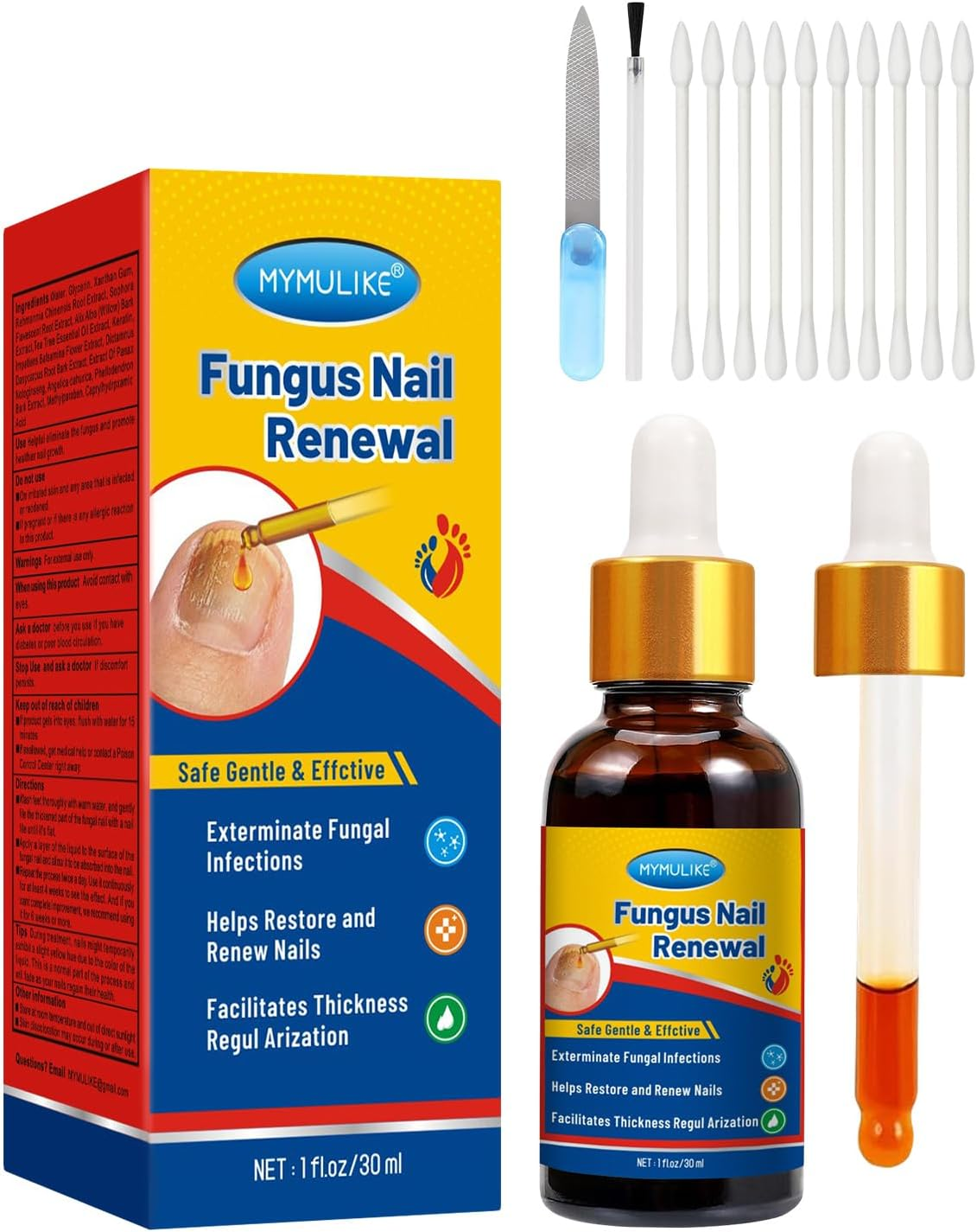 MYMULIKE Nail Repair, Nail Renewal Liquid, Extra Strength Nail Solution for Damaged and Discoloured Nails Fast Acting for Woman and Man image number 1