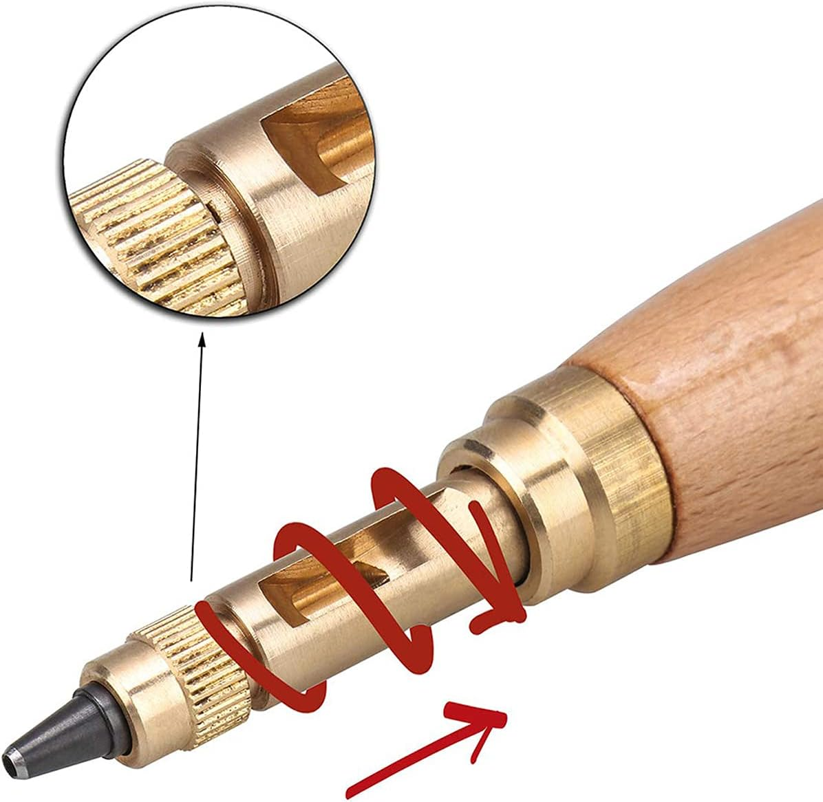 Supkeyer Adjustable Screw Hole Punch Auto Leather Tool Bookbinding Drill Tool,Paper Punch,Craft Punches, 6 Tips Sizes 1.5Mm 2Mm 2.5Mm 3Mm 3.5M 4Mm image number 2