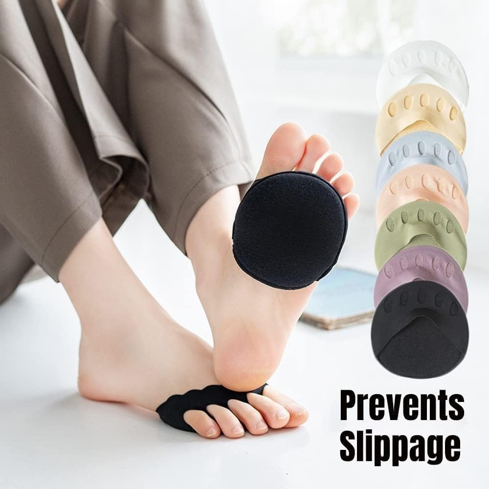 7 Pairs Metatarsal Pads, Honeycomb Fabric Forefoot Pads Soft Anti-Slip Invisible Forefoot Pads, Breathable Ball of Foot Cushions for High Heels to Relieving Foot Fatigue, 7 Colors image number 2