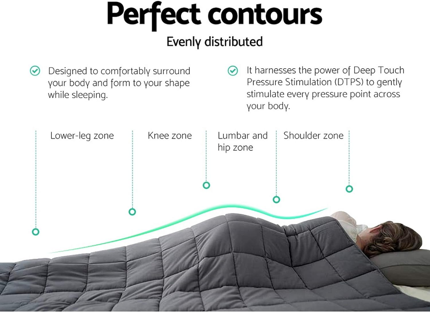 Giselle Bedding 11Kg Microfibre Weighted Blanket, Winter Blankets Rug Cover Adult Quilt for Bed Bedroom, Anxiety Relief Soft Machine Washable Relax Deep Sleep 152 X 203Cm Grey image number 3