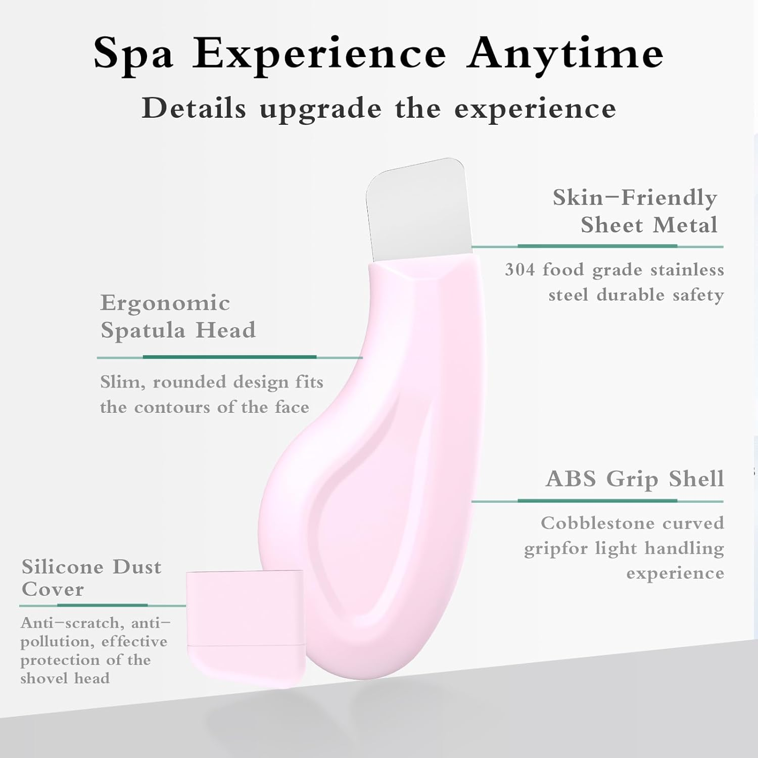 Sookga Blackhead Remover Tool, Silicone Face Scraper for Deep Cleansing, Skin Scrubber Face Spatula, Nose Blackhead Remover, Skin Care Tool for Men and Women (Pink) - Beige image number 6