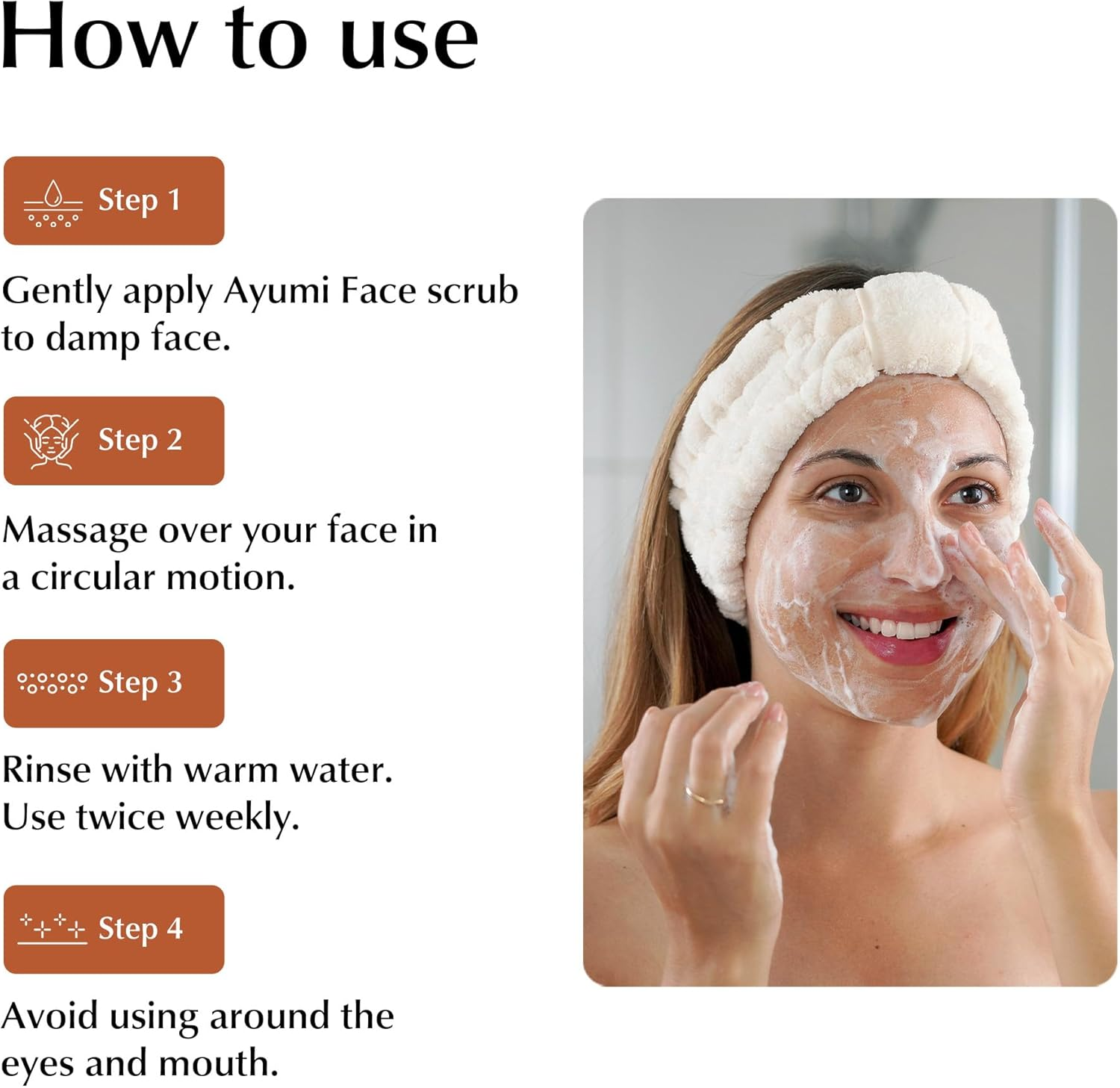 Ayumi Sandalwood & Ylang Ylang Face Scrub. Vegan, Cruelty-Free, Dermatologically-Tested, 3 X 125Ml image number 2