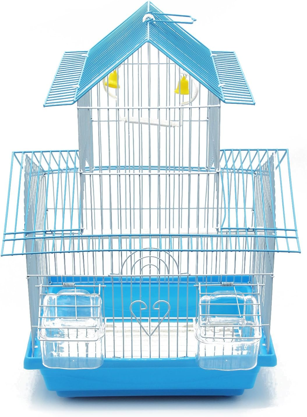 BPS BPS-1207 Metal Bird Cage with Feeding Bowl for Dooring, Hammock Swing, 2 Sizes M/L, Random Colour (M: 30 X 23 X 47 Cm) image number 1