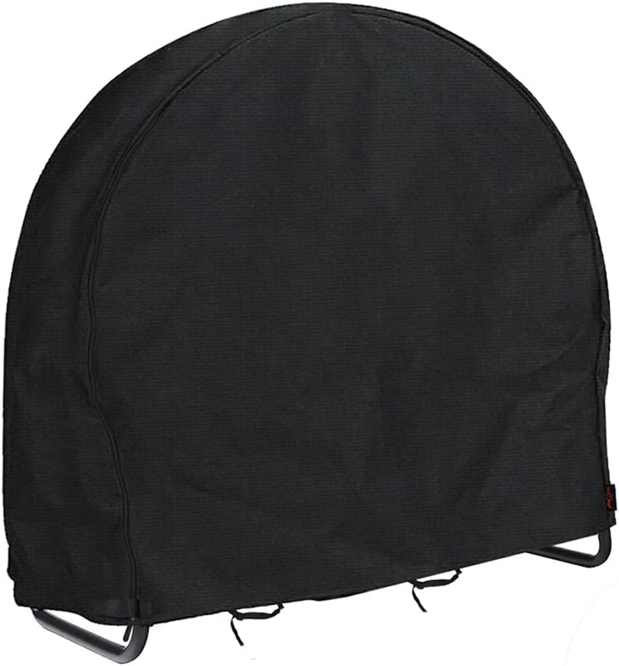 Firewood Log Hoop Rack Cover,Outdoor Waterproof and Weather Resistant Patio round Ring Loop Wood Storage Holder Cover,Heavy Duty 420D Oxford Fire Windproof Dry Wood Pile Holder Cover (40 In) image number 1