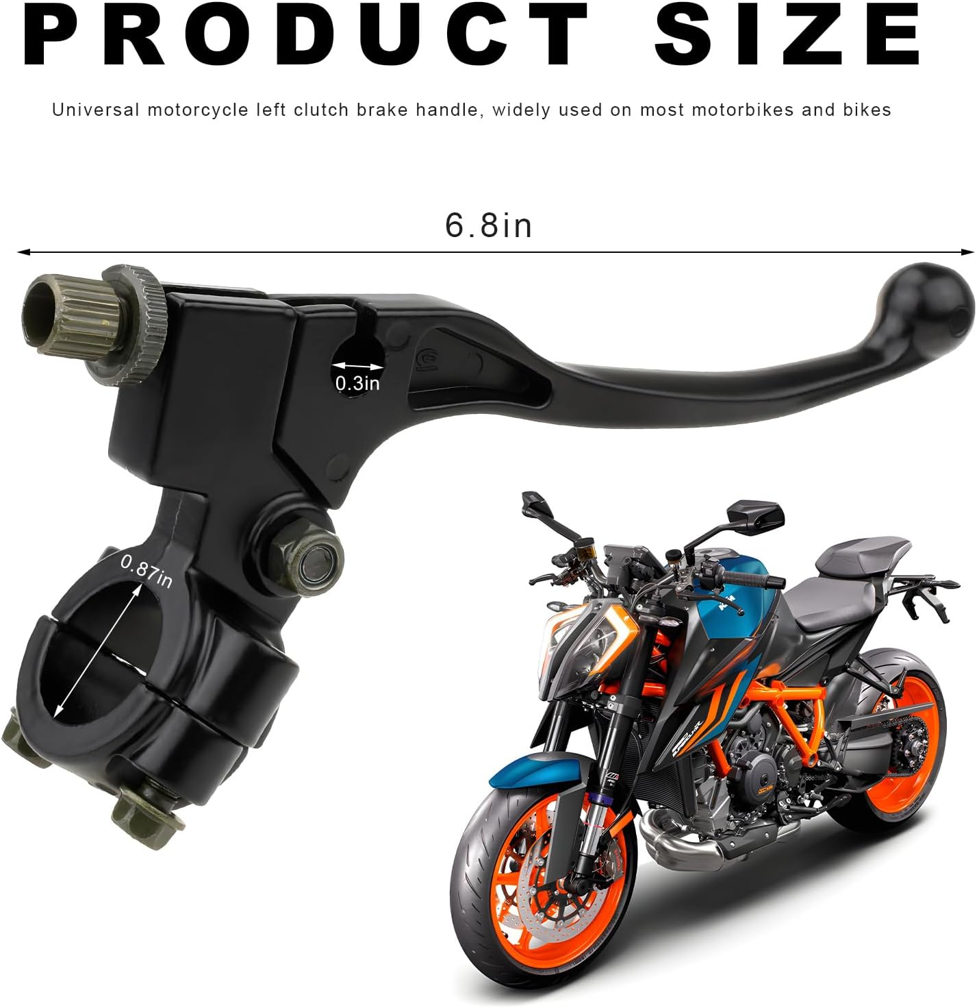 ZNDAW Motorcycle Clutch Lever, 7/8" 22Mm Left Clutch Brake Handle Replacement, Motorcycle Handlebar Lever Perch for CRF80 DR200 XR100 KLX110 Pit Dirt Motor Bike Motocross Parts image number 4