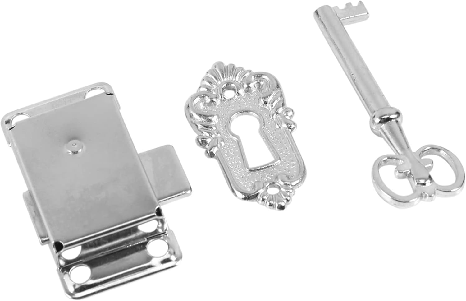 Vintage Door Lock Set Antique Antique Classical Lock Key, Classical Lock Key Classical Lock Key Classical Alloy Door Lock Cabinet Door Locker Sp Door Lock for Drawers and Cabinet image number 4