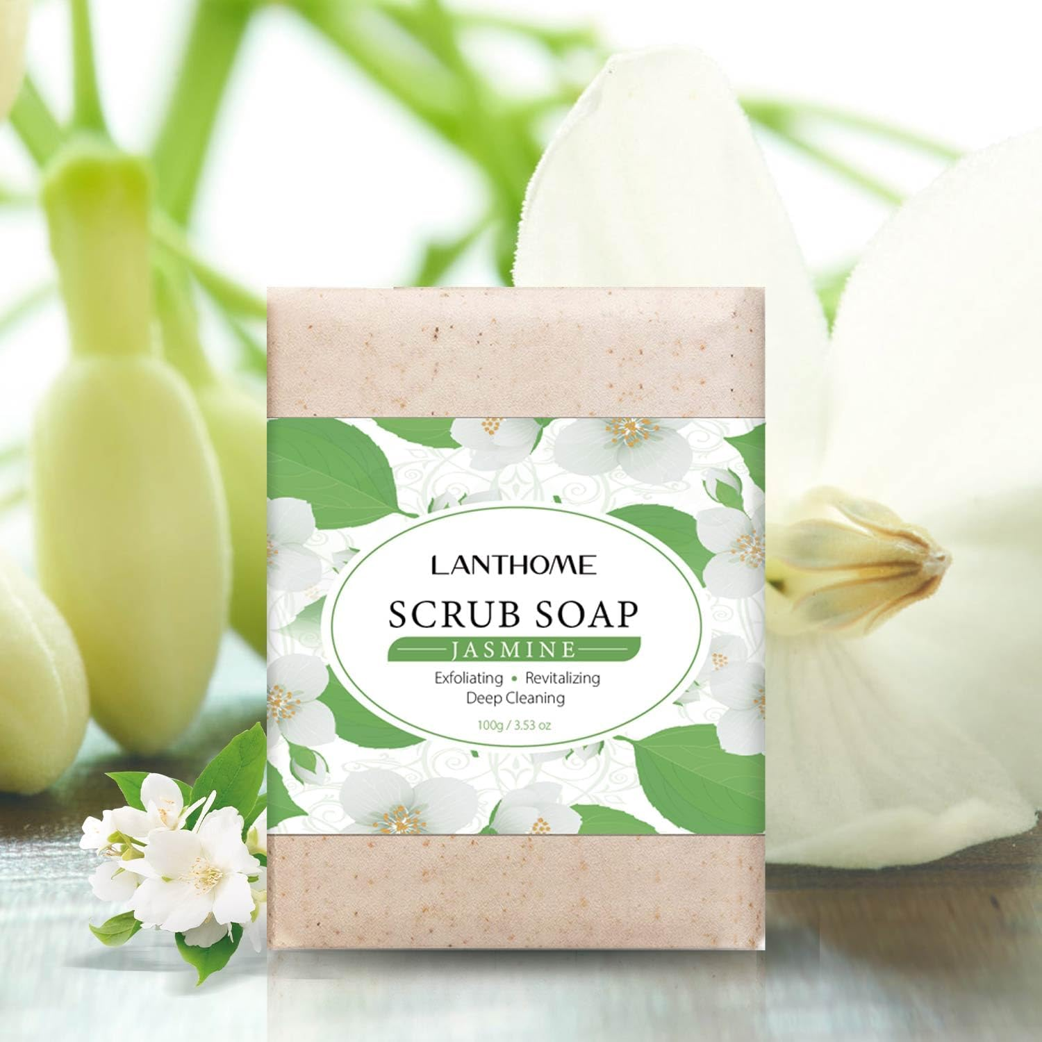 Jasmine Exfoliating Scrub Soap, 100G, Deep Cleansing and Revitalising image number 3