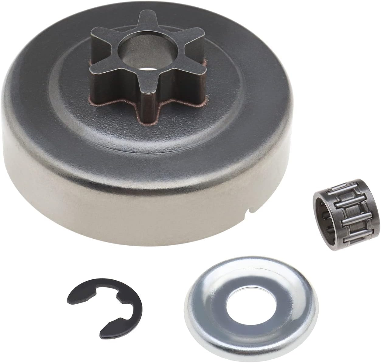 Emagtech 3/8 6T Clutch Drum Sprocket Washer E-Clip Kit Compatible with STIHL Chainsaw 017 018 021 023 025 MS170 MS180 MS210 MS230 MS250 image number 4